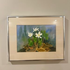 Botanical Giclée Wall Art Framed Watercolor Print 11.5” x 15”